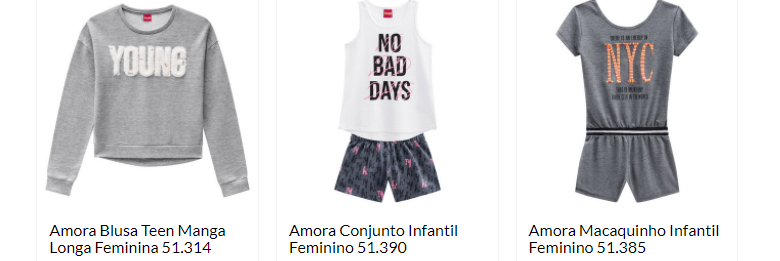 A Amora Roupas Para Meninas tem peças incríveis cheias de atitude e estilo.