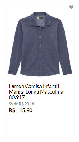 Camisa Infantil Se-An Junior , de manga comprida, na cor azul.