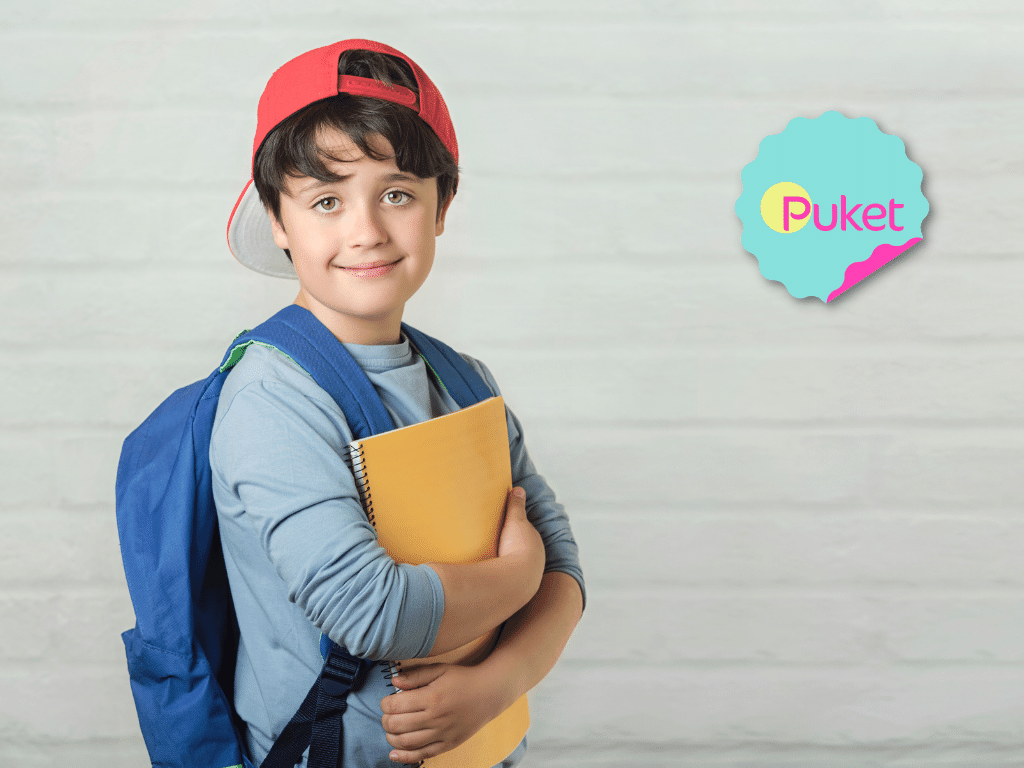Puket: mochila, estojo e outros. Linha escolar completa.